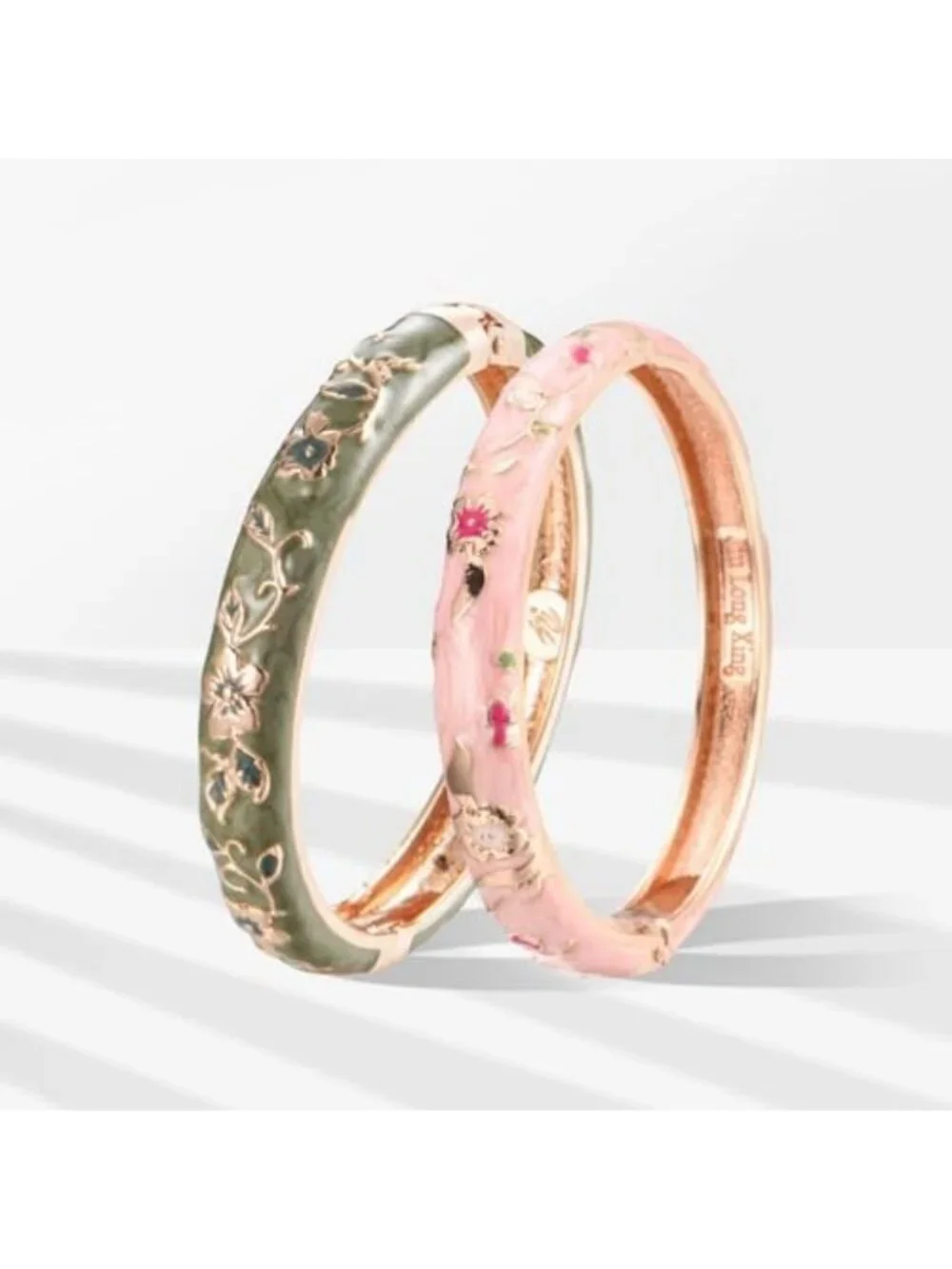 Colorful Cloisonne Butterfly Cuff Bracelet - Enameled Floral Bangle for Women